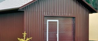 Corrugated garage with sectional doors