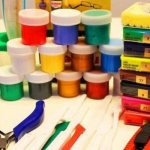 Paints and tools for polymer clay