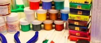 Paints and tools for polymer clay