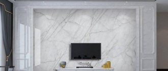 Using Venetian plaster that imitates marble, you can create a luxurious interior