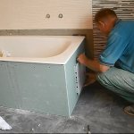 option for using moisture-resistant plasterboard under tiles in a bathroom renovation